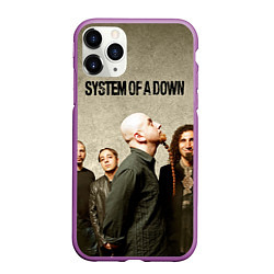 Чехол iPhone 11 Pro матовый System of a Down, цвет: 3D-фиолетовый