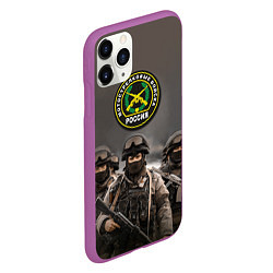 Чехол iPhone 11 Pro матовый Мотострелковые войска - солдаты, цвет: 3D-фиолетовый — фото 2