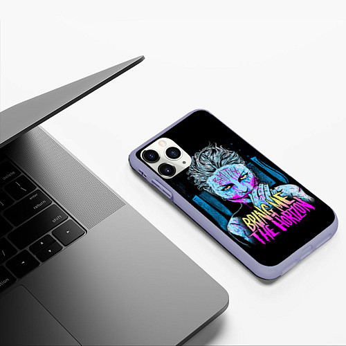 Чехол iPhone 11 Pro матовый BMTH: Acid Girl / 3D-Светло-сиреневый – фото 3