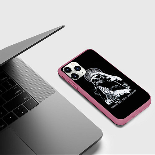 Чехол iPhone 11 Pro матовый BMTH: Skull Pray / 3D-Малиновый – фото 3
