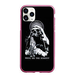 Чехол iPhone 11 Pro матовый BMTH: Skull Pray, цвет: 3D-малиновый