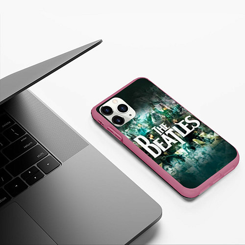 Чехол iPhone 11 Pro матовый The Beatles Stories / 3D-Малиновый – фото 3
