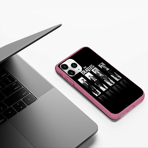 Чехол iPhone 11 Pro матовый The Beatles: Man's / 3D-Малиновый – фото 3