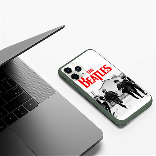 Чехол iPhone 11 Pro матовый The Beatles: Break / 3D-Темно-зеленый – фото 3