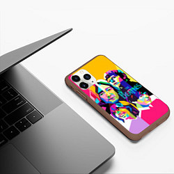 Чехол iPhone 11 Pro матовый The Beatles: Poly-art, цвет: 3D-коричневый — фото 2