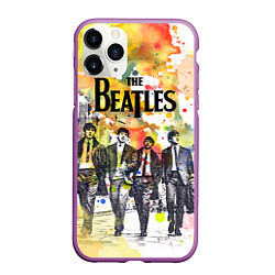 Чехол iPhone 11 Pro матовый The Beatles: Colour Spray, цвет: 3D-фиолетовый