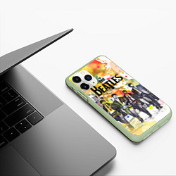 Чехол iPhone 11 Pro матовый The Beatles: Colour Spray, цвет: 3D-салатовый — фото 2
