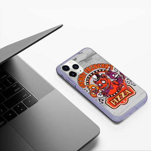 Чехол iPhone 11 Pro матовый Freddy Pizza / 3D-Светло-сиреневый – фото 3