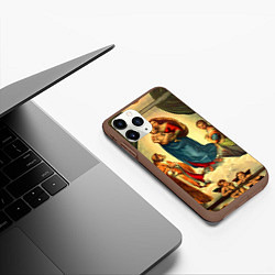 Чехол iPhone 11 Pro матовый Сикстинская Мадонна, цвет: 3D-коричневый — фото 2