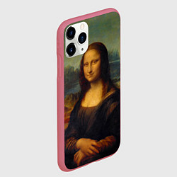 Чехол iPhone 11 Pro матовый Леонардо да Винчи - Мона Лиза, цвет: 3D-малиновый — фото 2