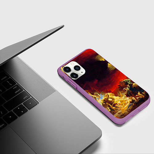 Чехол iPhone 11 Pro матовый Брюллов Последний день Помпеи / 3D-Фиолетовый – фото 3