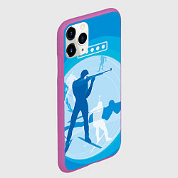 Чехол iPhone 11 Pro матовый Биатлон, цвет: 3D-фиолетовый — фото 2
