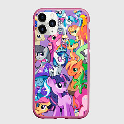 Чехол iPhone 11 Pro матовый My Little Pony, цвет: 3D-малиновый