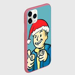 Чехол iPhone 11 Pro матовый Fallout New Year, цвет: 3D-малиновый — фото 2
