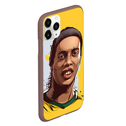 Чехол iPhone 11 Pro матовый Ronaldinho Art, цвет: 3D-коричневый — фото 2