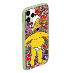 Чехол iPhone 11 Pro матовый Обжора Гомер, цвет: 3D-салатовый — фото 2