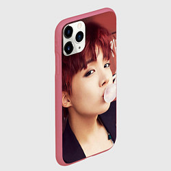 Чехол iPhone 11 Pro матовый J-Hope, цвет: 3D-малиновый — фото 2