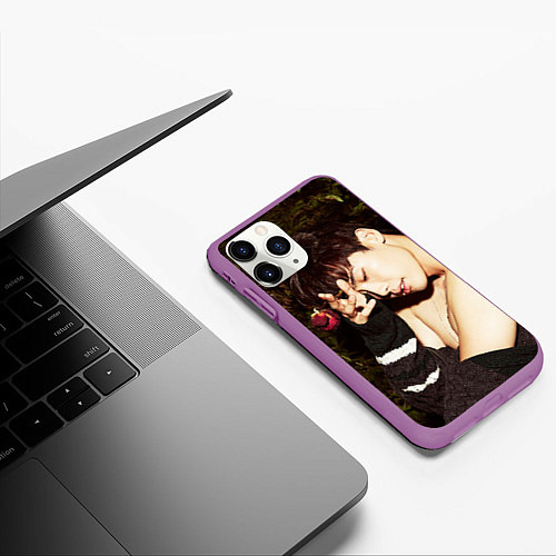 Чехол iPhone 11 Pro матовый Lee Jong Hyun / 3D-Фиолетовый – фото 3