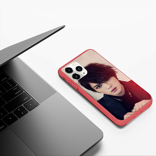 Чехол iPhone 11 Pro матовый Kim JaeJoong / 3D-Красный – фото 3