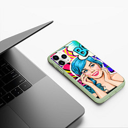 Чехол iPhone 11 Pro матовый Pop art, цвет: 3D-салатовый — фото 2
