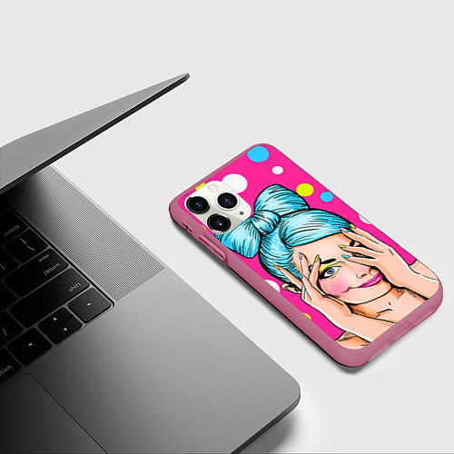 Чехол iPhone 11 Pro матовый POP ART / 3D-Малиновый – фото 3