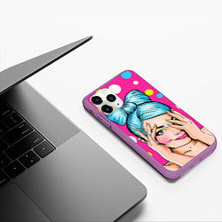 Чехол iPhone 11 Pro матовый POP ART, цвет: 3D-фиолетовый — фото 2