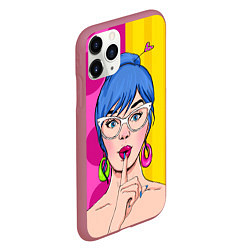 Чехол iPhone 11 Pro матовый POP ART, цвет: 3D-малиновый — фото 2