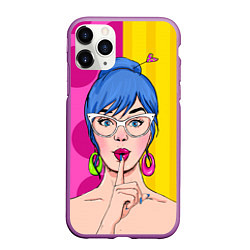 Чехол iPhone 11 Pro матовый POP ART, цвет: 3D-фиолетовый