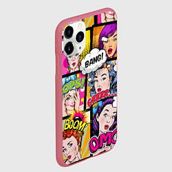 Чехол iPhone 11 Pro матовый POP ART, цвет: 3D-малиновый — фото 2
