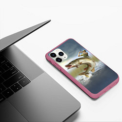 Чехол iPhone 11 Pro матовый Дерзская щука, цвет: 3D-малиновый — фото 2