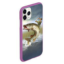 Чехол iPhone 11 Pro матовый Дерзская щука, цвет: 3D-фиолетовый — фото 2