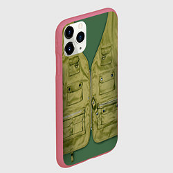 Чехол iPhone 11 Pro матовый Жилетка рыбака, цвет: 3D-малиновый — фото 2