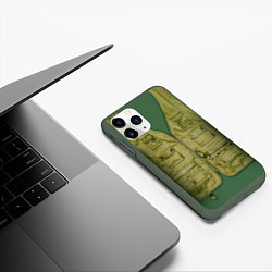 Чехол iPhone 11 Pro матовый Жилетка рыбака, цвет: 3D-темно-зеленый — фото 2