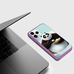 Чехол iPhone 11 Pro матовый Кунг фу панда, цвет: 3D-фиолетовый — фото 2