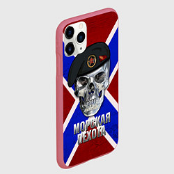 Чехол iPhone 11 Pro матовый Череп: Морская пехота, цвет: 3D-малиновый — фото 2
