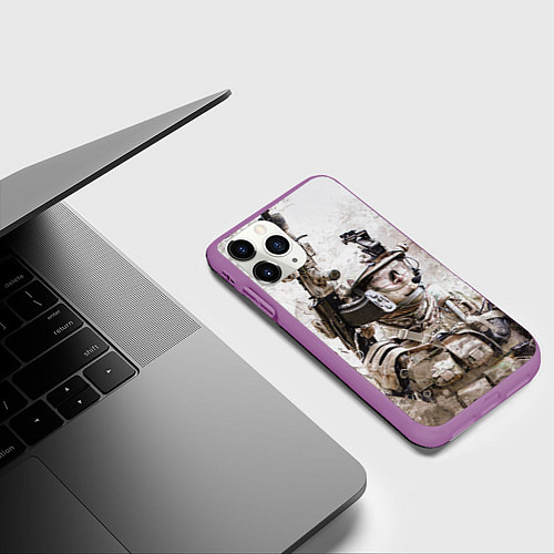 Чехол iPhone 11 Pro матовый ФСБ Альфа / 3D-Фиолетовый – фото 3
