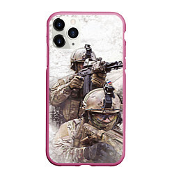 Чехол iPhone 11 Pro матовый ФСБ Альфа, цвет: 3D-малиновый