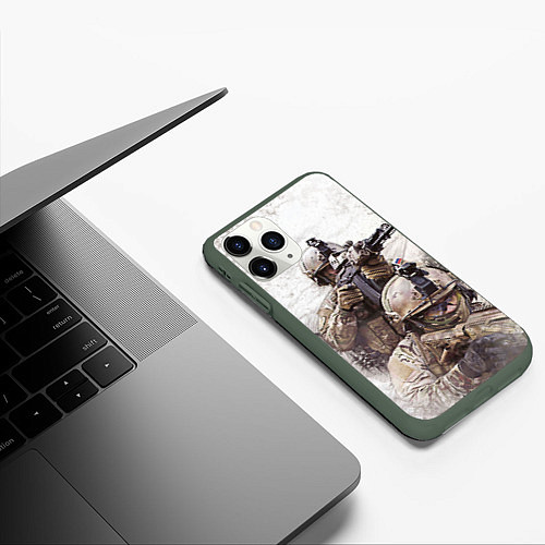 Чехол iPhone 11 Pro матовый ФСБ Альфа / 3D-Темно-зеленый – фото 3