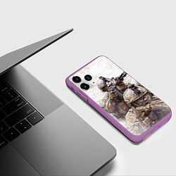 Чехол iPhone 11 Pro матовый ФСБ Альфа, цвет: 3D-фиолетовый — фото 2