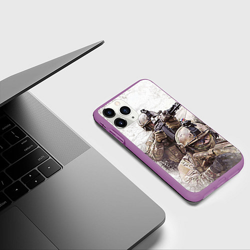 Чехол iPhone 11 Pro матовый ФСБ Альфа / 3D-Фиолетовый – фото 3