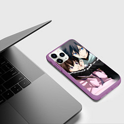 Чехол iPhone 11 Pro матовый Бездомный бог, цвет: 3D-фиолетовый — фото 2