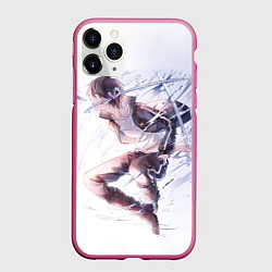 Чехол iPhone 11 Pro матовый Бездомный бог, цвет: 3D-малиновый