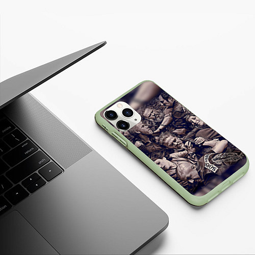 Чехол iPhone 11 Pro матовый Sons Of Anarchy / 3D-Салатовый – фото 3