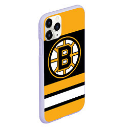 Чехол iPhone 11 Pro матовый Boston Bruins, цвет: 3D-светло-сиреневый — фото 2