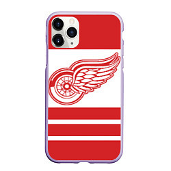 Чехол iPhone 11 Pro матовый Detroit Red Wings, цвет: 3D-светло-сиреневый