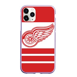 Чехол iPhone 11 Pro матовый Detroit Red Wings, цвет: 3D-светло-сиреневый
