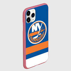 Чехол iPhone 11 Pro матовый New York Islanders, цвет: 3D-малиновый — фото 2