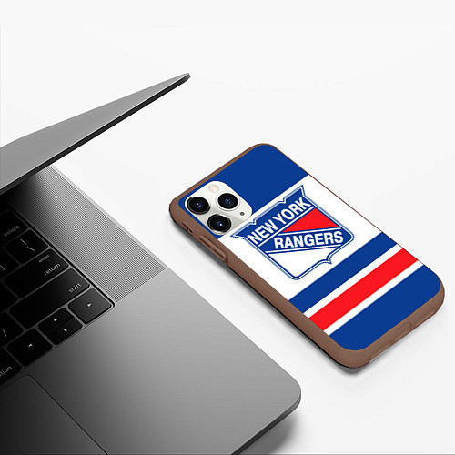Чехол iPhone 11 Pro матовый New York Rangers / 3D-Коричневый – фото 3