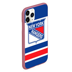 Чехол iPhone 11 Pro матовый New York Rangers, цвет: 3D-малиновый — фото 2