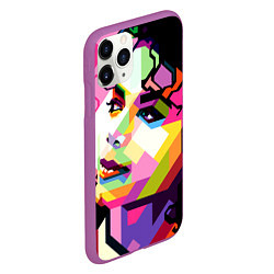 Чехол iPhone 11 Pro матовый Michael Jackson Art, цвет: 3D-фиолетовый — фото 2